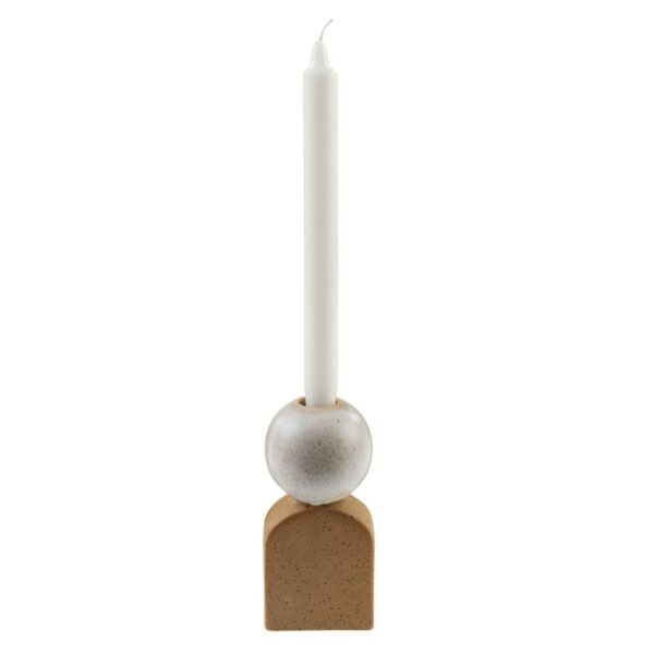 L Sandy Clay Candle Holder